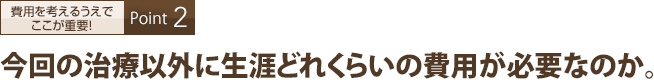 今回の治療以外に生涯どれくらいの費用が必要なのか